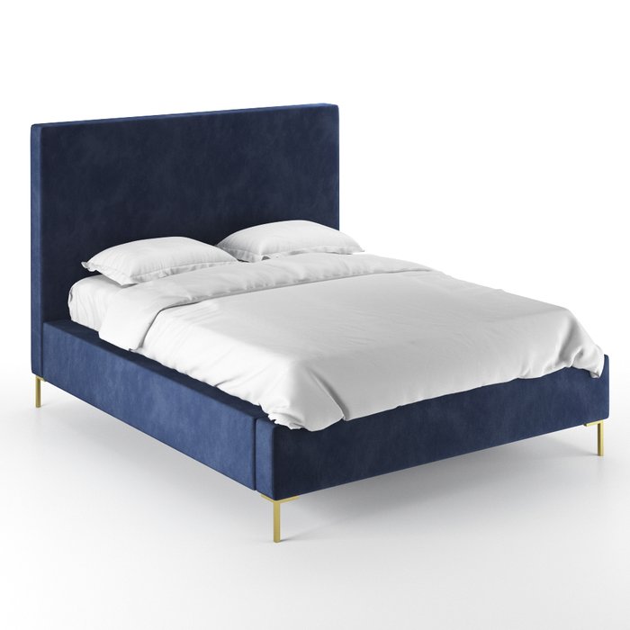 Кровать Kona 160х200 темно-синего цвета