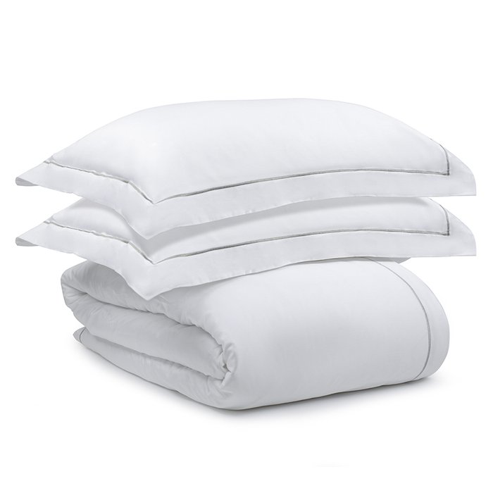 Комплект постельного белья без простыни из египетского хлопка Essential 150х200 белого цвета