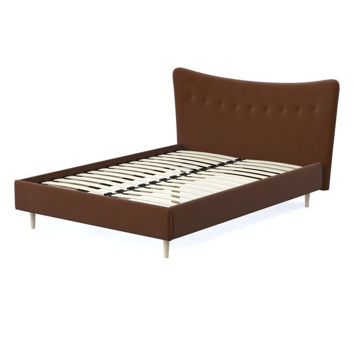 Кровать Финна 140x200 темно-коричневого цвета