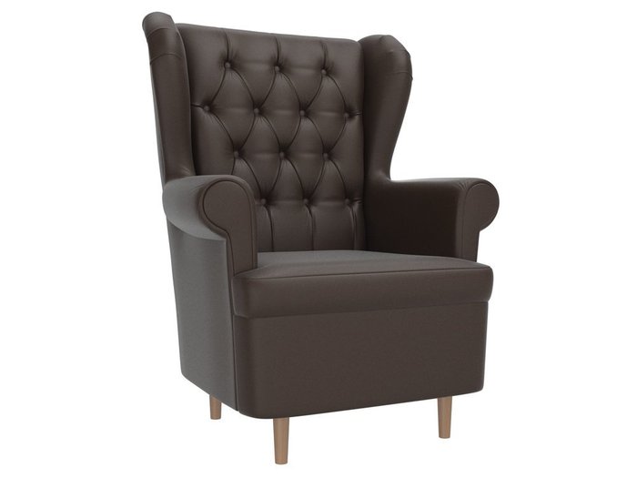 Кресло Торин Люкс темно-коричневого цвета (экокожа)