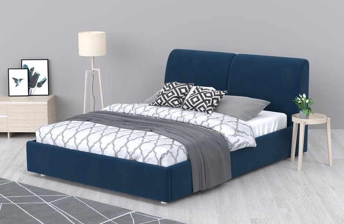 Кровать Бекка 120x200 синего цвета