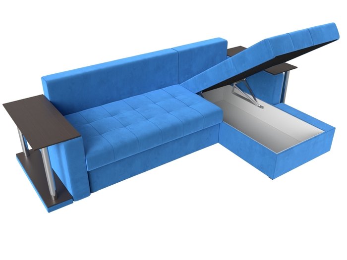 Угловой диван-кровать Даллас голубого цвета