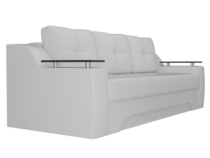 Прямой диван-кровать Сенатор белого цвета (экокожа)