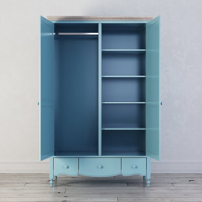 Шкаф двухстворчатый Leblanc голубого цвета 