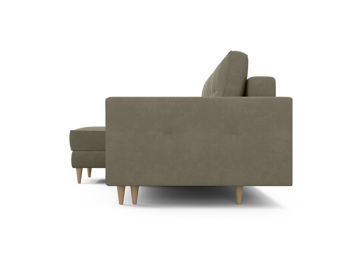 Угловой диван-кровать левый Оtto бежево-серого цвета