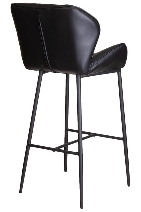 Барный стул Lagos черного цвета из экокожи