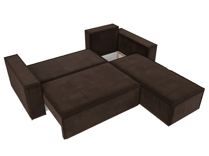 Угловой диван-кровать Куба темно-коричневого цвета