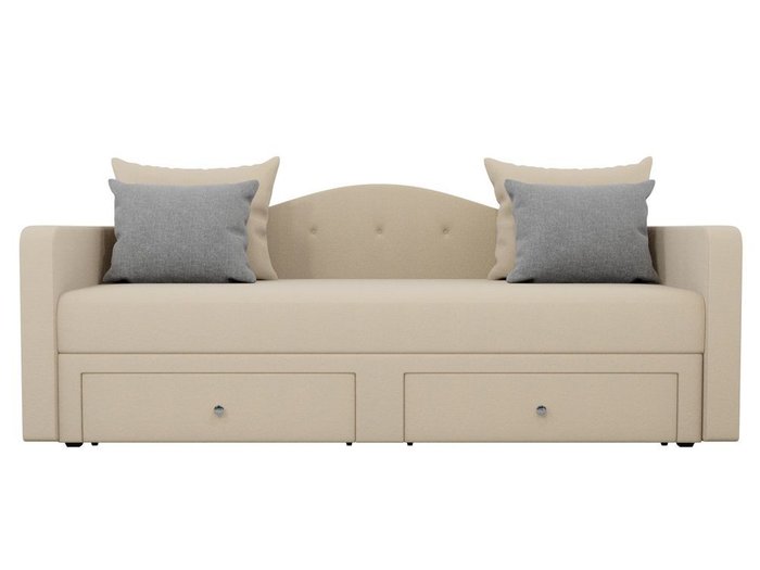 Прямой диван-кровать Дориан светло-бежевого цвета - купить Прямые диваны по цене 24990.0