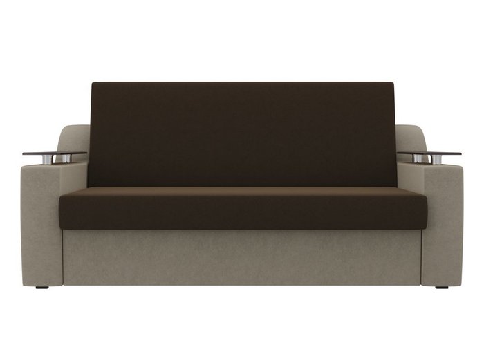 Прямой диван-кровать Сенатор бежево-коричневого цвета
