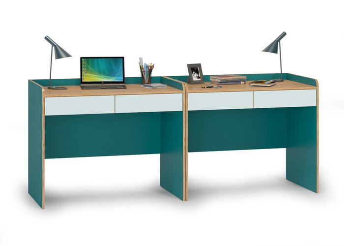 Два письменных стола Гудвин зеленого цвета