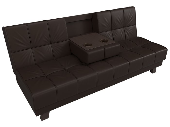 Прямой диван-кровать Винсент коричневого цвета (экокожа)