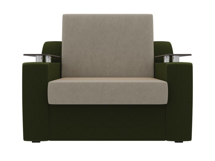 Кресло-кровать Сенатор зелено-бежевого цвета