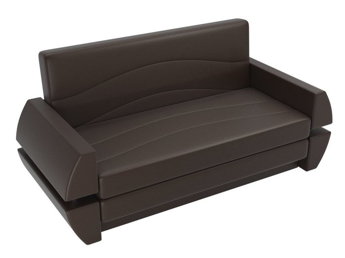 Прямой диван-кровать Атлант Т мини коричневого цвета (экокожа)