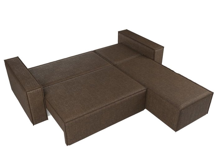 Угловой диван-кровать Куба коричневого цвета