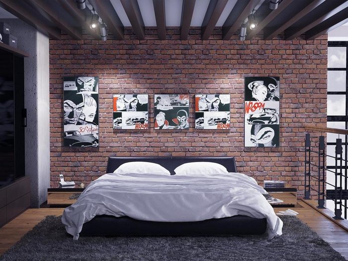 Кровать Vatta черного цвета 160x200