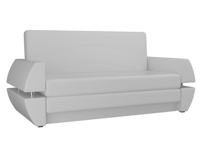 Прямой диван-кровать Атлант Т мини белого цвета (экокожа)
