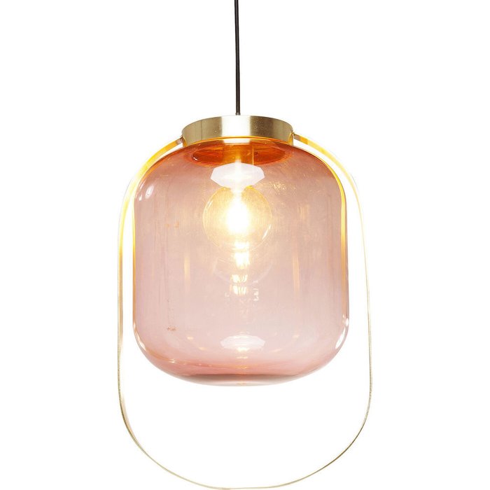 Подвесной светильник Jupiter со стеклянным плафоном розового цвета