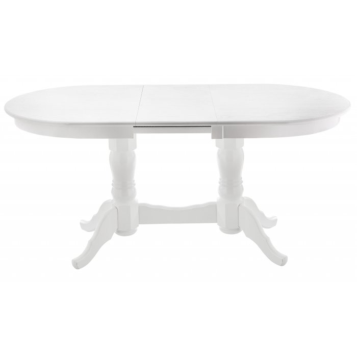 Обеденный раскладной стол Деон белого цвета 