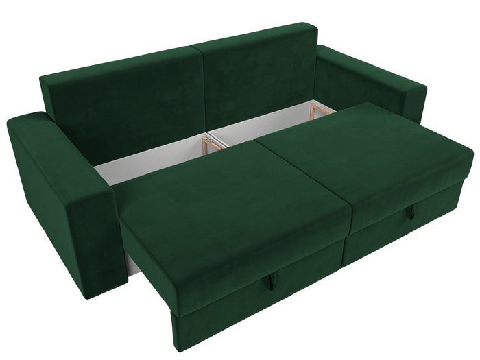 Прямой диван-кровать Мэдисон зеленого цвета