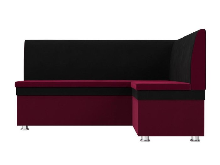Угловой диван Уют черно-бордового цвета
