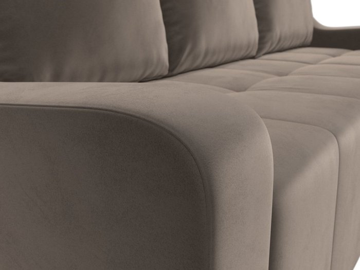 Угловой диван-кровать Элида коричневого цвета