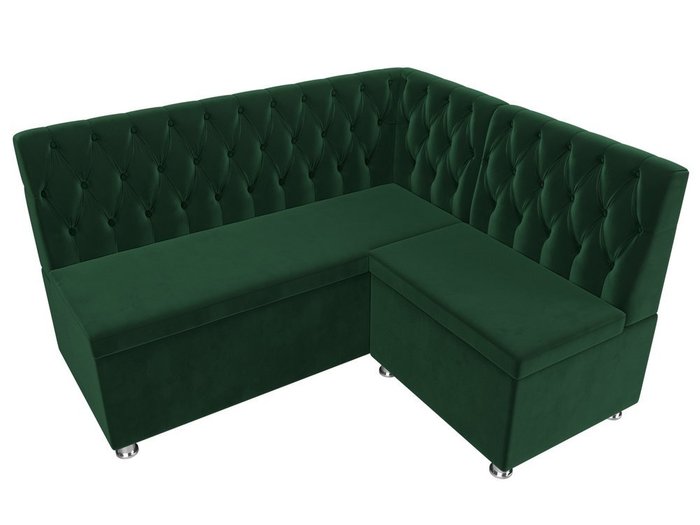 Кухонный угловой диван Мирта зеленого цвета
