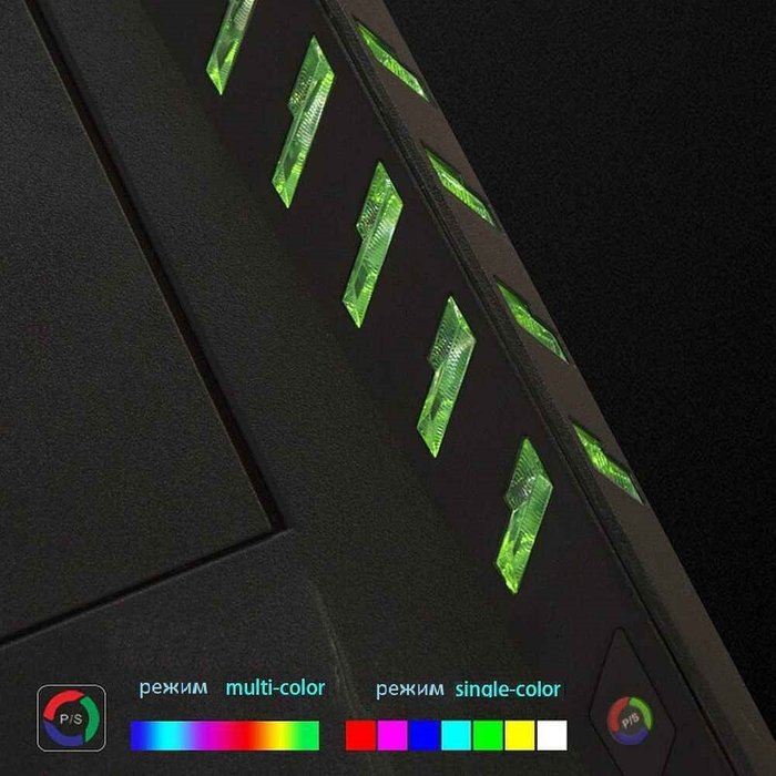 Игровой компьютерный стол черного цвета c RGB подсветкой