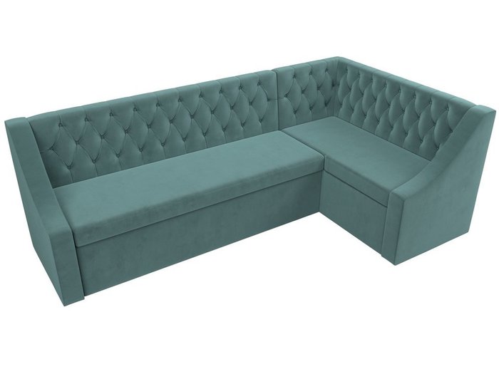 Кухонный угловой диван-кровать Мерлин бирюзового цвета