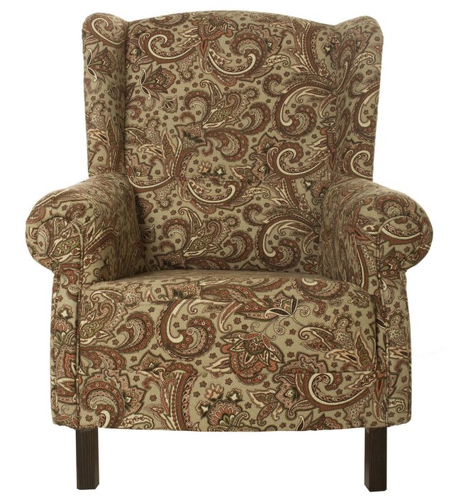 Кресло Жуи Бордо коричневого цвета с восточным орнаментом