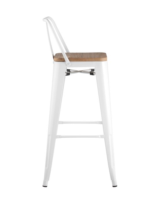 Барный стул Tolix Wood белого цвета