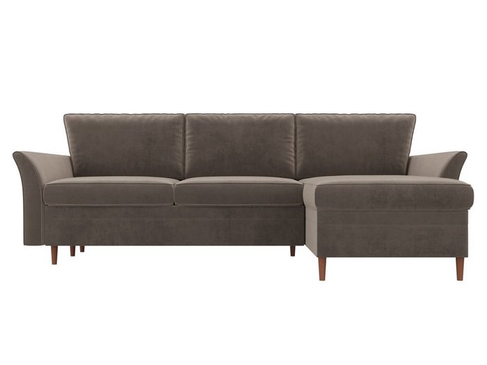 Угловой диван-кровать София коричневого цвета