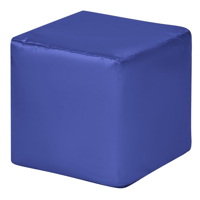 Пуфик Куб Оксфорд синего цвета