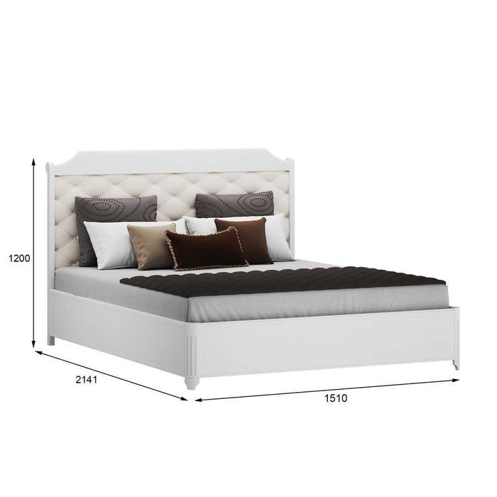 Кровать Маргарет 140х200 с подъемным механизмом  цвета Дуб белладжио