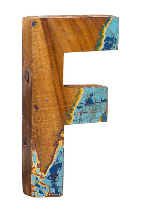 Декор буква F из фрагмента рыболовецкого судна