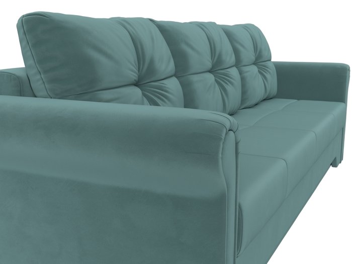 Прямой диван-кровать Европа темно-бирюзового цвета