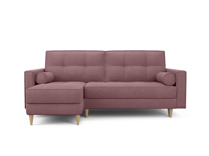 Угловой диван-кровать левый Оtto темно-розового цвета