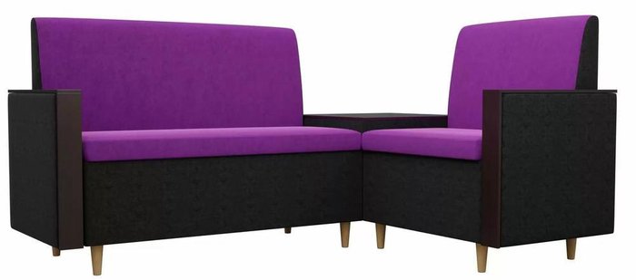 Кухонный угловой диван Модерн черно-фиолетового цвета 