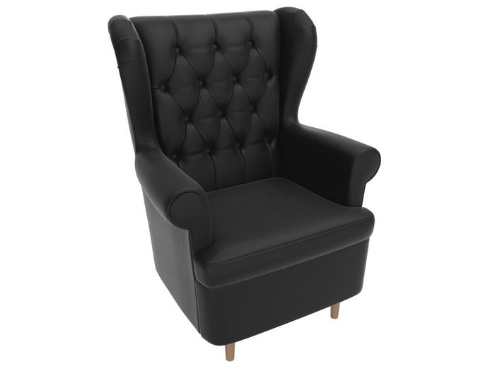 Кресло Торин Люкс черного цвета (экокожа)