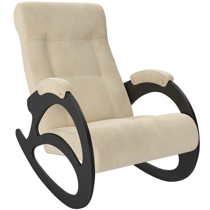 Кресло-качалка с деревянным каркасом цвета венге