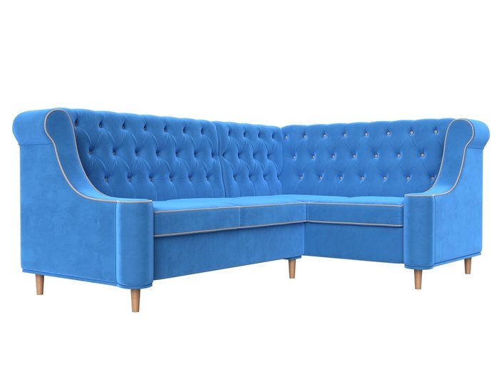 Угловой диван Бронкс синего цвета