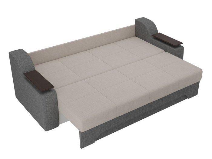 Прямой диван-кровать Сенатор бежево-серого цвета
