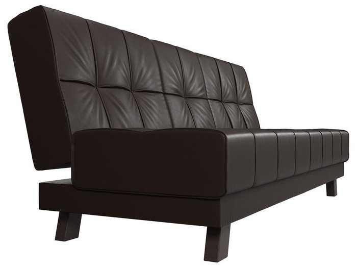 Прямой диван-кровать Винсент коричневого цвета (экокожа)