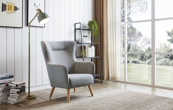 Кресло Camilla серого цвета - купить Интерьерные кресла по цене 41245.0