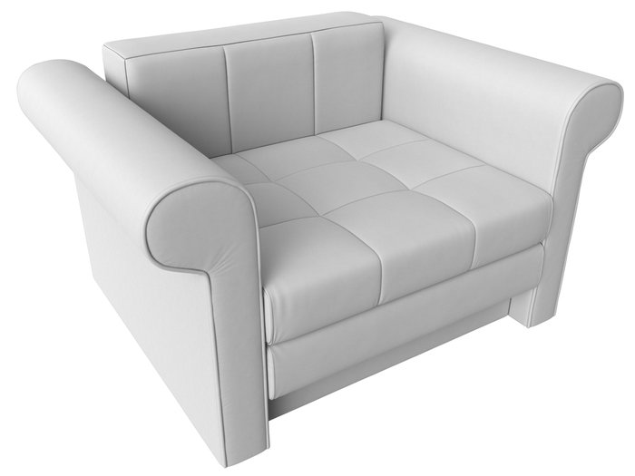 Кресло-кровать Берли белого цвета (экокожа)