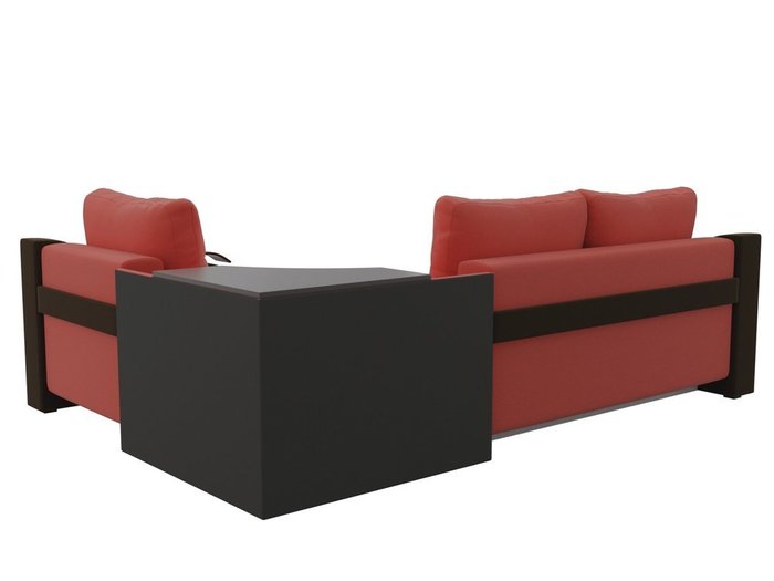 Угловой диван-кровать Митчелл коричнево-кораллового цвета