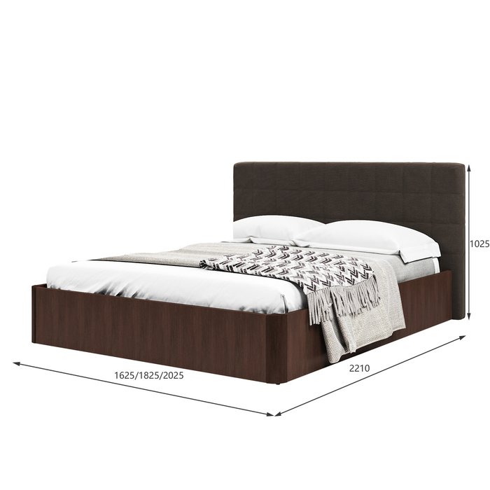 Кровать Магна 180х200 с темно-коричневым изголовьем и подъемным механизмом 