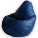 Кресло-мешок Груша 3XL в обивке из экокожи темно-синего цвета 