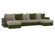 Угловой диван-кровать Венеция зелено-бежевого цвета