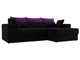 Угловой диван-кровать Мэдисон черно-фиолетового цвета