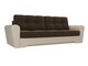 Прямой диван-кровать Амстердам коричнево-бежевого цвета (ткань/экокожа)